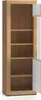 A tall, narrow cabinet with its doors open, showing multiple shelves. Produktbild-Vorschau