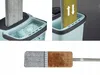 A collage of images showing a mop and bucket system, demonstrating its use and cleaning effectiveness. Podgląd zdjęcia produktu