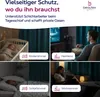 A collage of four images showing different scenarios where the product can be used, such as a nursery, a home theater, a bedroom, and a living room. Produktbild-Vorschau