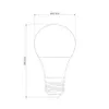 A line drawing of an LED light bulb with dimensions indicated. Náhled obrázku produktu