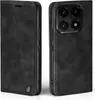 A black flip-style phone case is shown from two angles against a white background. Produktbild-Vorschau