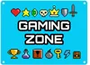 Gaming Zone Metallschild in 15x20 cm mit Pixel-Items für Produktbild-Vorschau 1