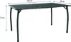 A black metal garden table with dimensions indicated. Produktbild-Vorschau