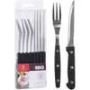 A set of steak knives and forks in packaging, with a lifestyle image on the packaging. Voir les images du produit