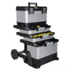 A multi-level rolling toolbox with drawers and compartments. Voir les images du produit