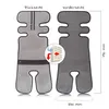 Two views of a stroller seat liner, with a close-up diagram showing its material layers. Voir les images du produit