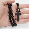 Rosenkranz aus Holz / Kette mit Kreuz in - Schwarz Produktbild-Vorschau 2