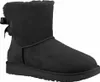 A black Ugg boot with a bow on the back, isolated on a white background. Produktbild-Vorschau