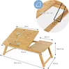 A diagram showing the dimensions of a bamboo laptop table. Náhľad obrázku produktu