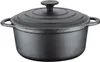A black cast iron pot with a lid. Náhľad obrázku produktu
