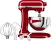 A red KitchenAid stand mixer with its attachments. Produktbild-Vorschau