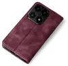 A burgundy flip case for a smartphone is shown from a diagonal angle against a white background. Produktbild-Vorschau