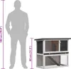 vidaXL Kaninchenstall 1 Tür Grau Holz Produktbild-Vorschau 7