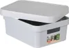 A light gray storage box with a lid, shown slightly ajar. Podgląd zdjęcia produktu