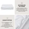 A collage of images and text describing a summer duvet. Produktbild-Vorschau