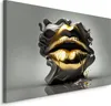 Muralo CANVAS Leinwandbild Goldene Abstrakte MUND Lippen Produktbild-Vorschau 1