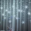 3m LED Schneeflocke Lichtervorhang USB Lichterkette Produktbild-Vorschau 2