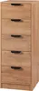 A tall, narrow dresser with five drawers is shown against a white background. Anteprima dell’immagine prodotto
