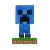 A blue Minecraft Creeper figurine standing on a grass and dirt block base. Náhled obrázku produktu