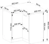 A technical drawing of a corner kitchen cabinet with dimensions labeled. Náhľad obrázku produktu