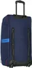 The back of a navy blue rolling suitcase. Náhled obrázku produktu