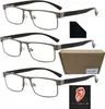 3er-Pack Herren-Lesebrille aus Metall, rechteckige Produktbild-Vorschau 1