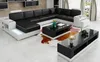 Ecksofa U-Form Sideboard Couchtisch Couch Design Schwarz Produktbild-Vorschau 1