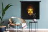 MuchoWow® Wandteppich Wandbehang Buddha - Gesicht - Gold Produktbild-Vorschau 4