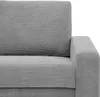 Close-up view of a grey corduroy sofa. Produktbild-Vorschau