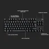 A black Logitech G413 TKL gaming keyboard with feature callouts. Náhled obrázku produktu