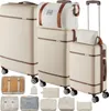 A collection of luggage and packing cubes arranged on a white background. Produktbild-Vorschau