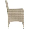 Gartenstühle mit Kissen 2 Stk. Hellgrau Poly Rattan Produktbild-Vorschau 6