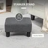 HOMCOM Fußhocker Sitzhocker Hocker mit Leinenoptik Modern Produktbild-Vorschau 5