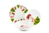 A set of three ceramic dishes with a Christmas gnome and tree design, arranged on a white background. Anteprima dell’immagine prodotto