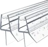 A close-up, angled view of two clear plastic shower door seals with water droplets on them, set against a white background. Anteprima dell’immagine prodotto