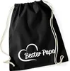 Huuraa Turnbeutel Bester Papa Herz 12 Liter Black Baumwolle Produktbild-Vorschau 1