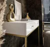 Konzola BLANCO GOLD na zlatom ráme s držadlami Náhľad obrázku produktu 2