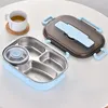 Lunchbox aus 304 Edelstahl,Lunchbox mit 4 Fächern,mit Gabel Produktbild-Vorschau 4