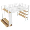 Lit mezzanine 140 x 200 cm avec armoire, éclairage LED et Voir les images du produit 2