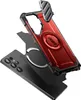 A red phone case with a magnetic ring and a kickstand is shown with a phone underneath. Náhled obrázku produktu