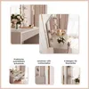A collage of images showcasing a vanity table with a mirror, drawer, and LED lighting, along with close-ups of its features and decorative elements. Produktbild-Vorschau