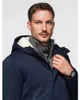 Parka larga para hombre con forro de piel sintética - Azul Vista previa de la imagen del producto 4
