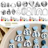 A collage showing polymer clay cutters and finished earrings. Náhled obrázku produktu