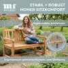 Gartenbank Teakholz 120 cm mit Motiv-Rückenlehne – massiv, Produktbild-Vorschau 4