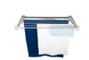 A wall-mounted drying rack with towels hanging on it. Voir les images du produit
