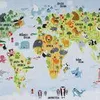 Kinderteppiche,Weltkarte mit Tierdesign,Teppiche für Náhled obrázku produktu 7