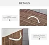 Collage of images showing details of a bamboo laundry basket. Produktbild-Vorschau