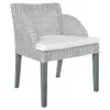vidaXL Esszimmerstühle mit Kissen 2 Stk. Grau Natur Rattan Produktbild-Vorschau 3