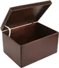 An open wooden box with a lid. Produktbild-Vorschau