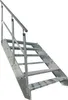 A galvanized steel staircase with a handrail, shown against a white background. Produktbild-Vorschau